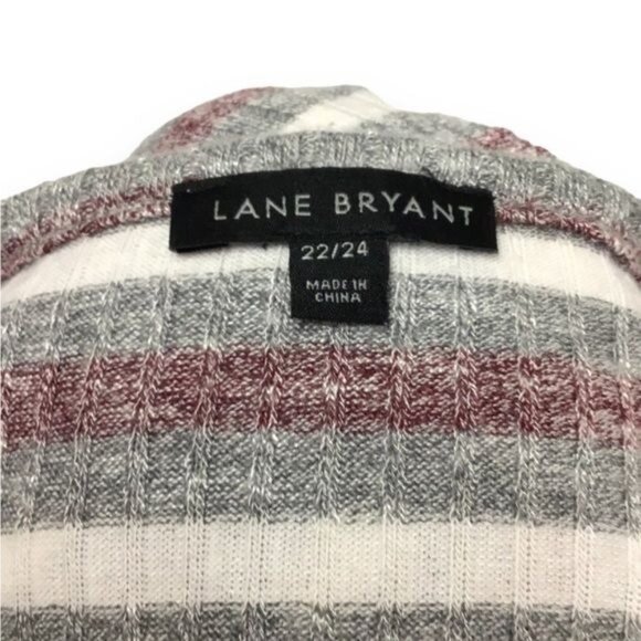 Lane Bryant Women’s Short Sleeve V Neck Stripe Sweater Tunic, size 22/24 - Picture 5 of 7